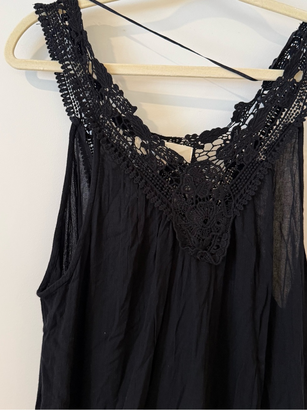 Pia Rossini Resort Wear | Black Crochet Trim Maxi Dress - Picture 2 of 3